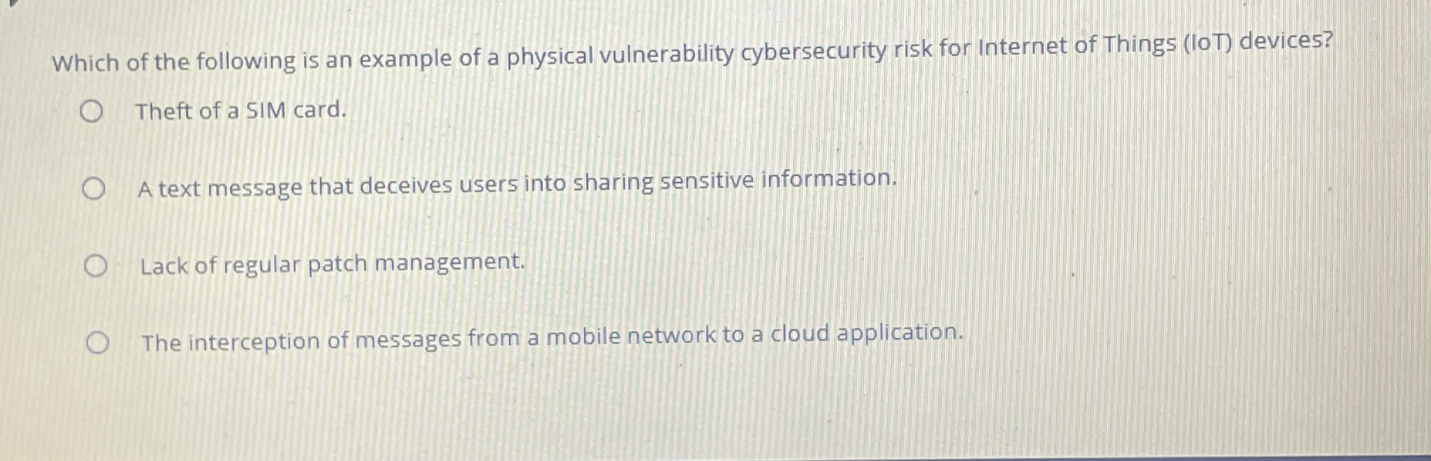 Which of the following is an example of a