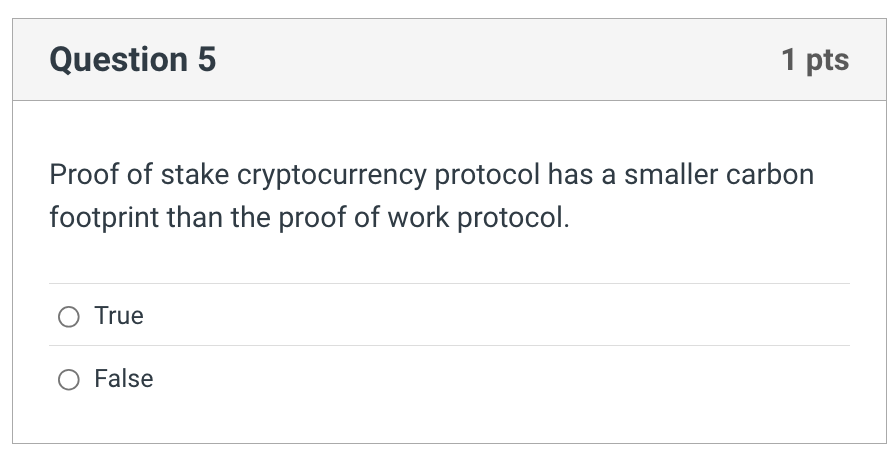 Question 5 Proof of stake cryptocurrency protocol