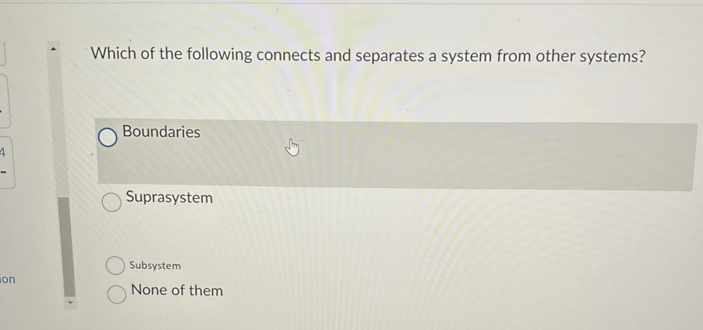 Which of the following connects and separates a