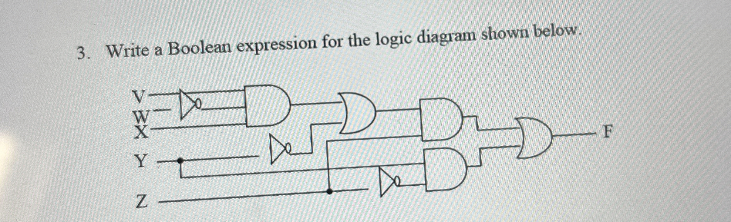 Write a Boolean expression for the logic diagram