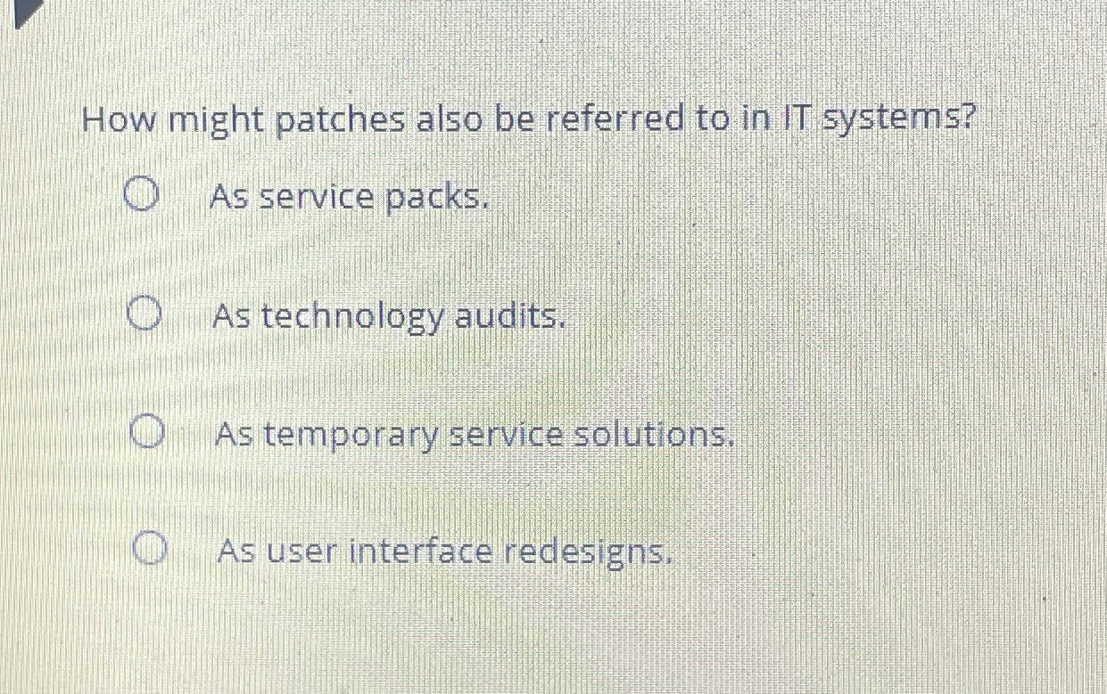 How might patches also be referred to in IT