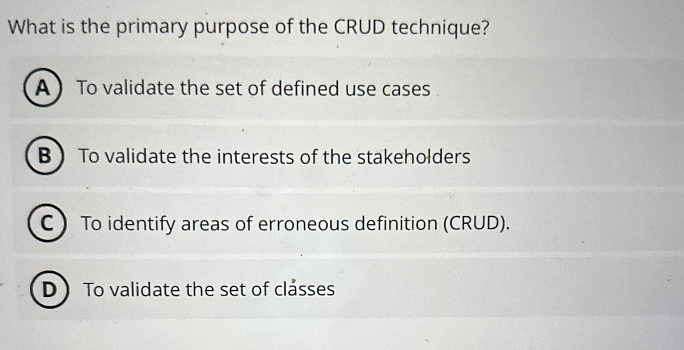 What is the primary purpose of the CRUD