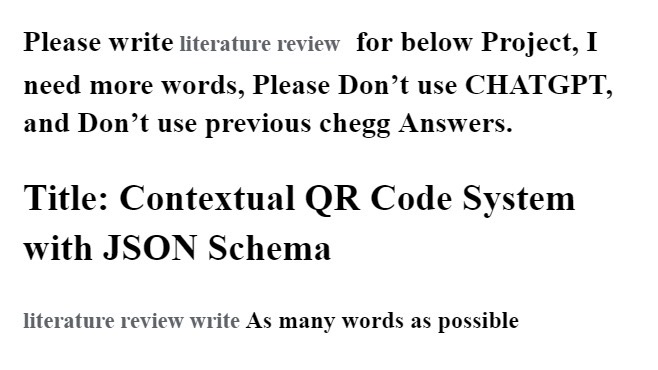 Please write literature review for below Project,