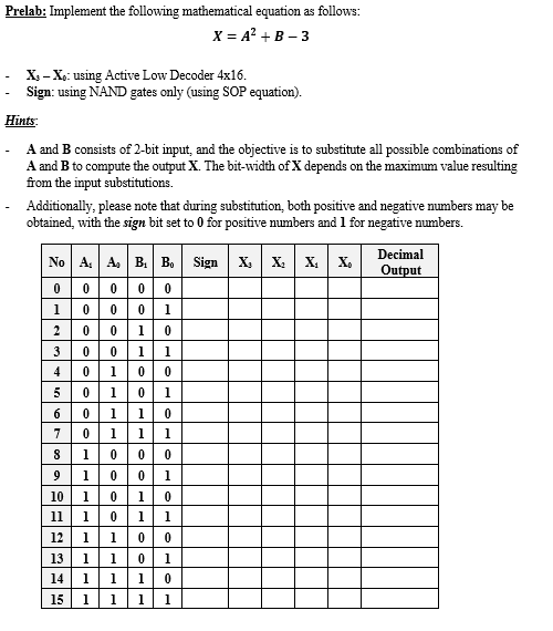 need help to complete the table.