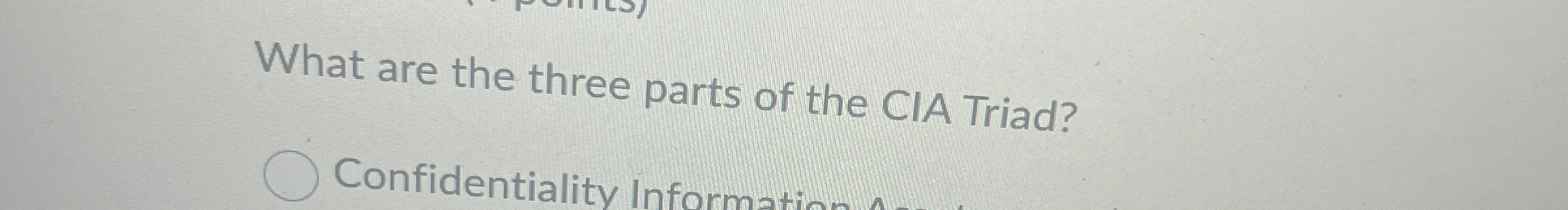 What are the three parts of the CIA Triad?