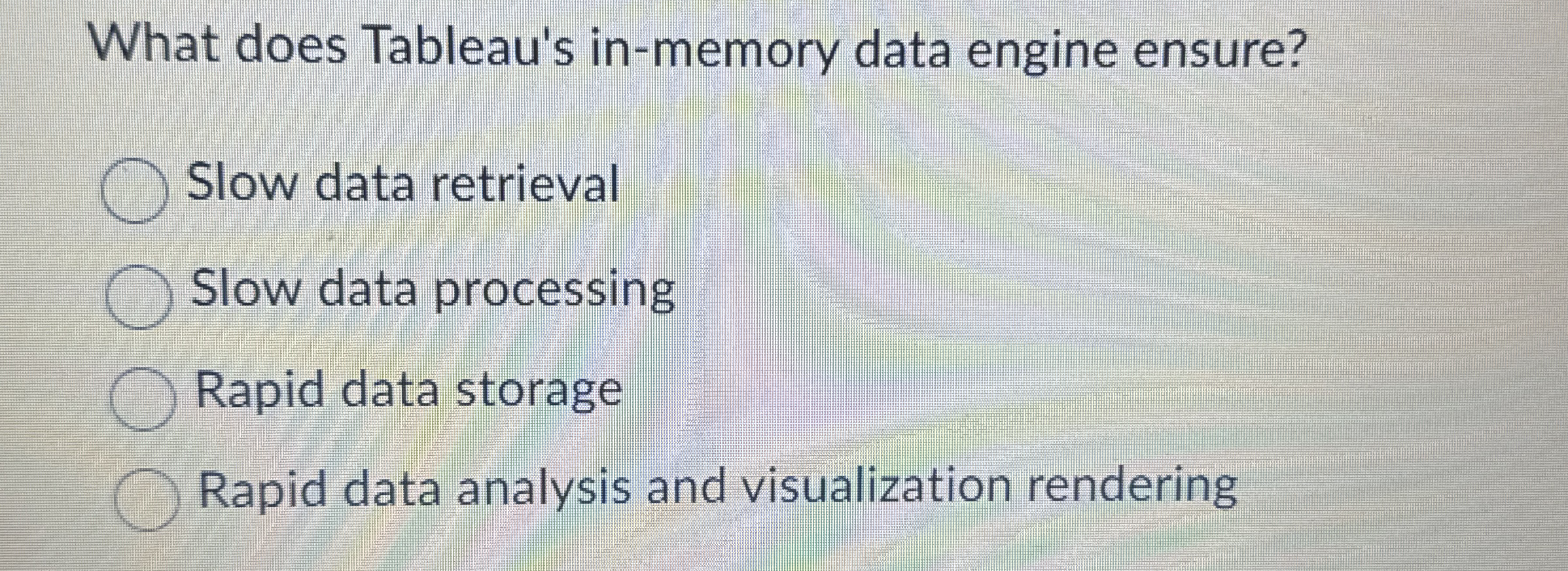 What does Tableau's in - memory data engine
