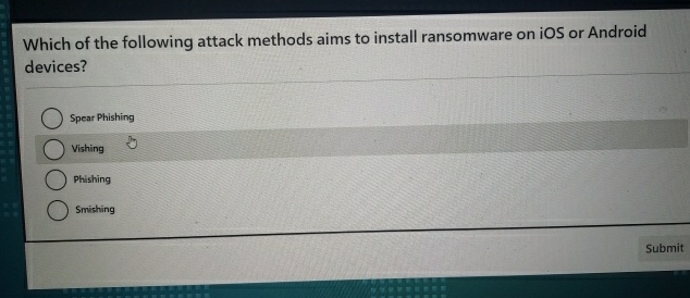 Which of the following attack methods aims to