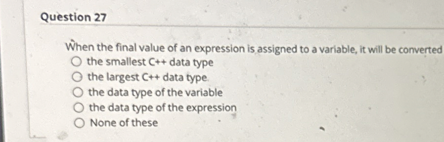 Question 2 7 When the final value of an