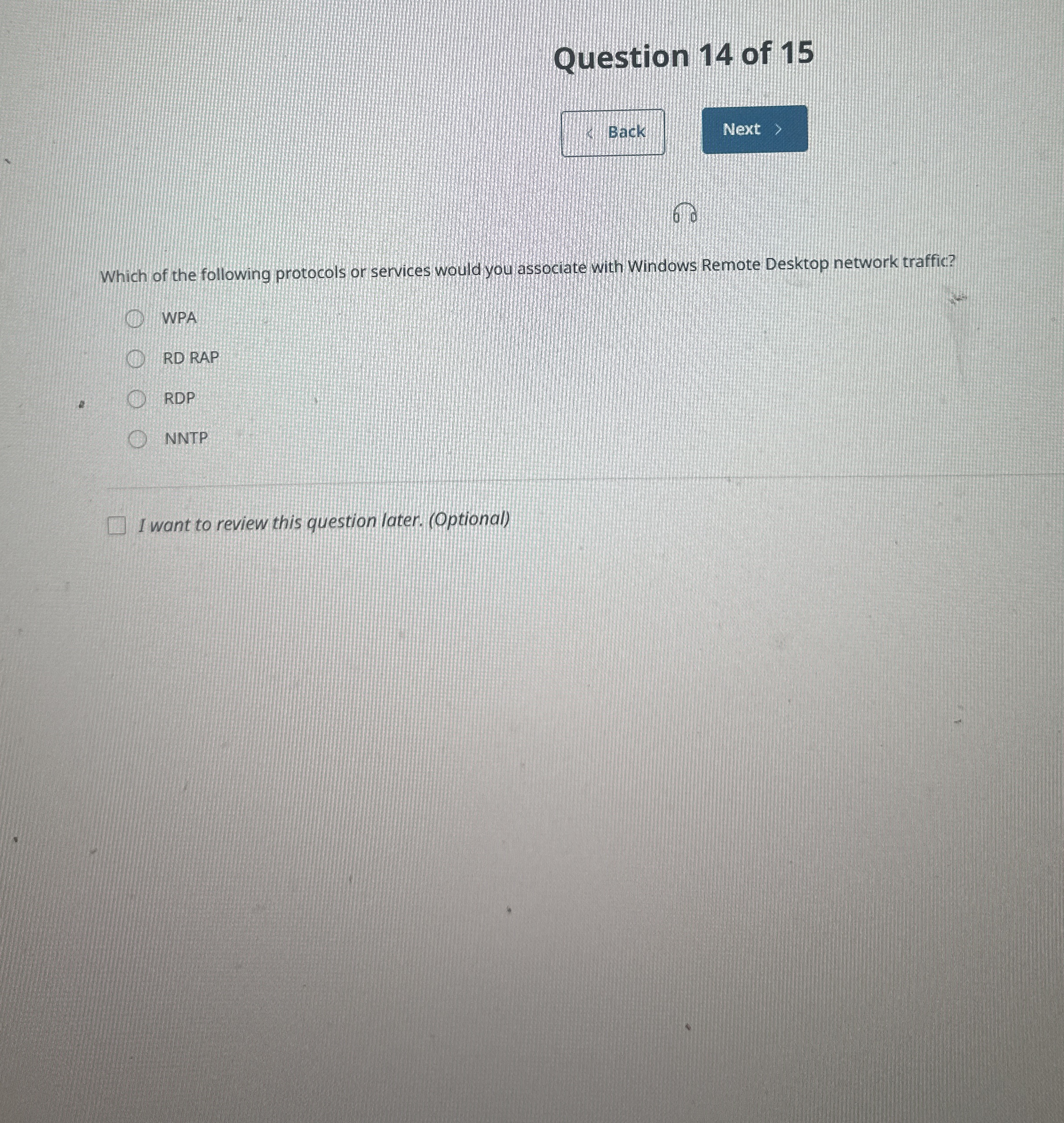 Question 1 4 of 1 5 Back Next  style=