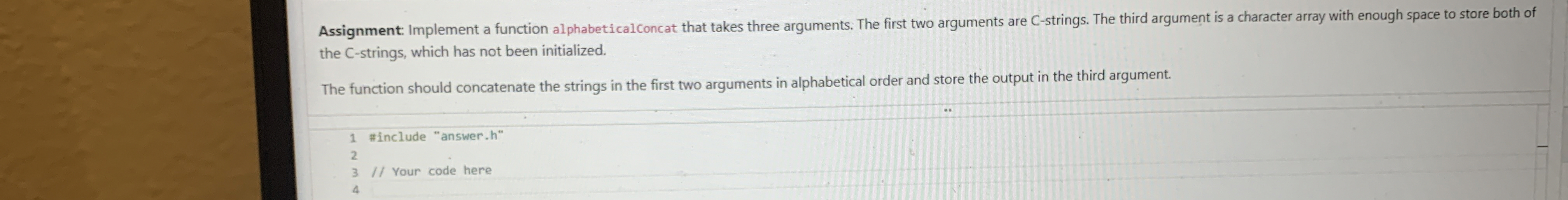 Assignment: Implement a function