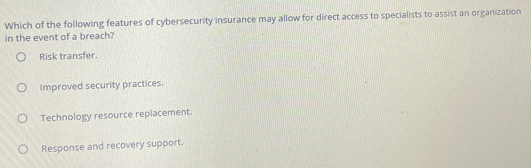 Which of the following features of cybersecurity