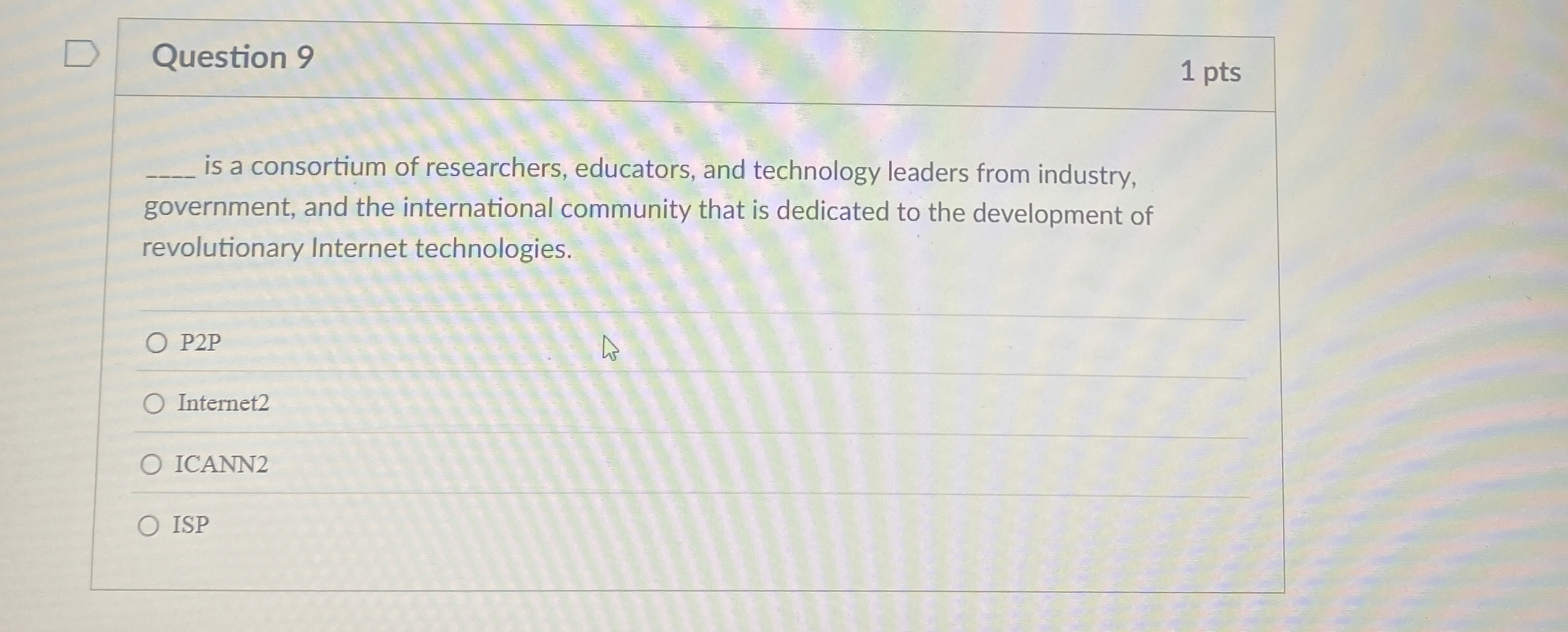 Question 9 is a consortium of researchers,