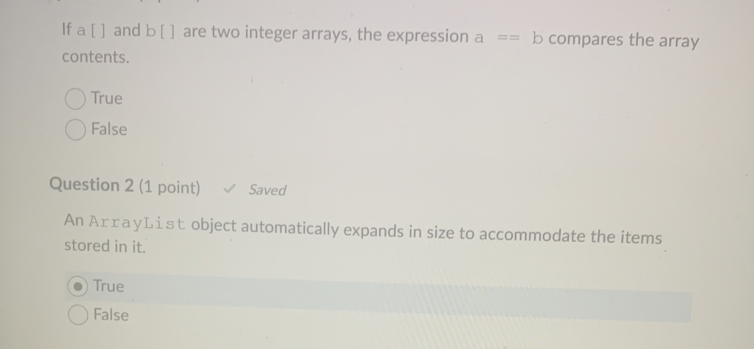 If a [ ] and b [ ] are two integer arrays, the