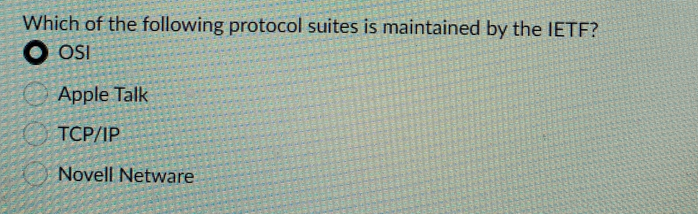 Which of the following protocol suites is