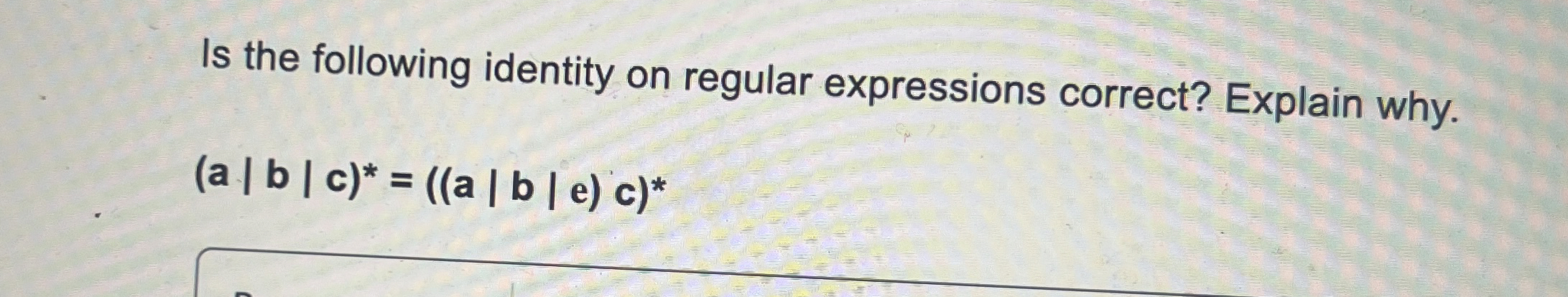 Is the following identity on regular expressions