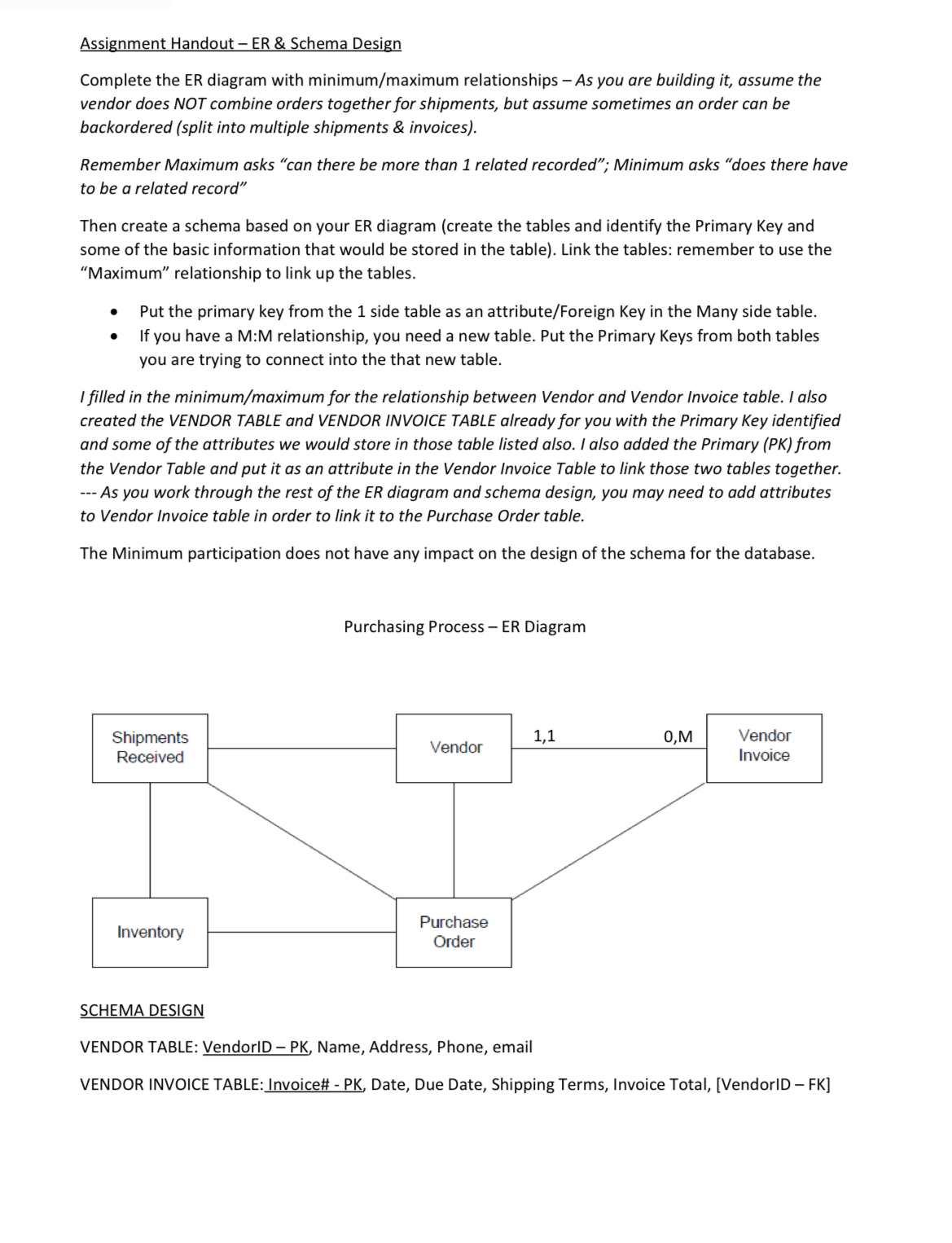 Assignment Handout - ER & Schema Design Complete