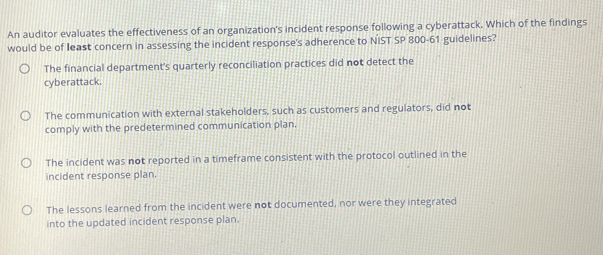 An auditor evaluates the effectiveness of an