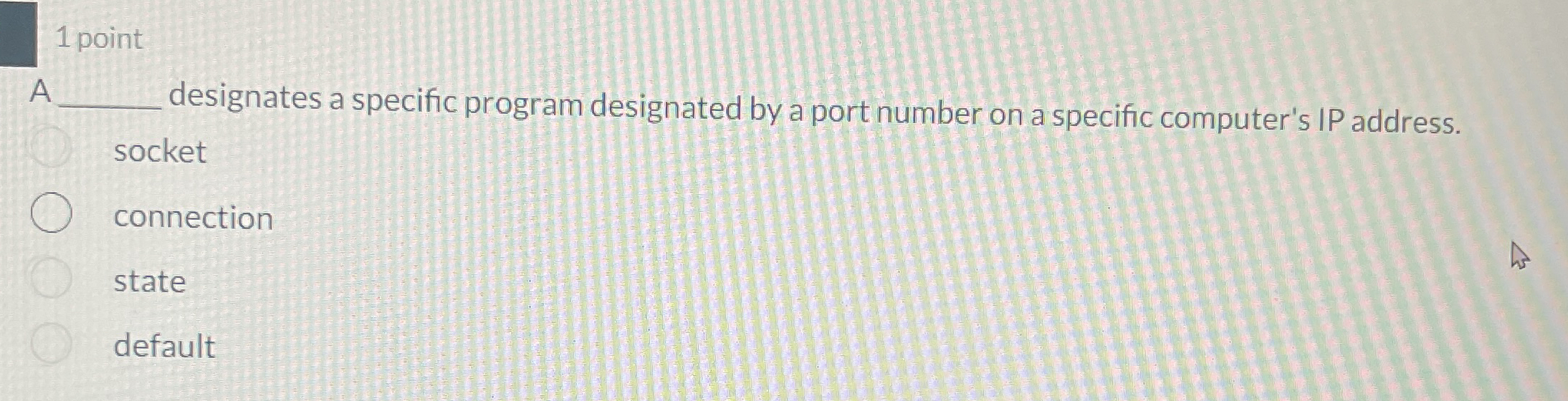 1 point A designates a specific program