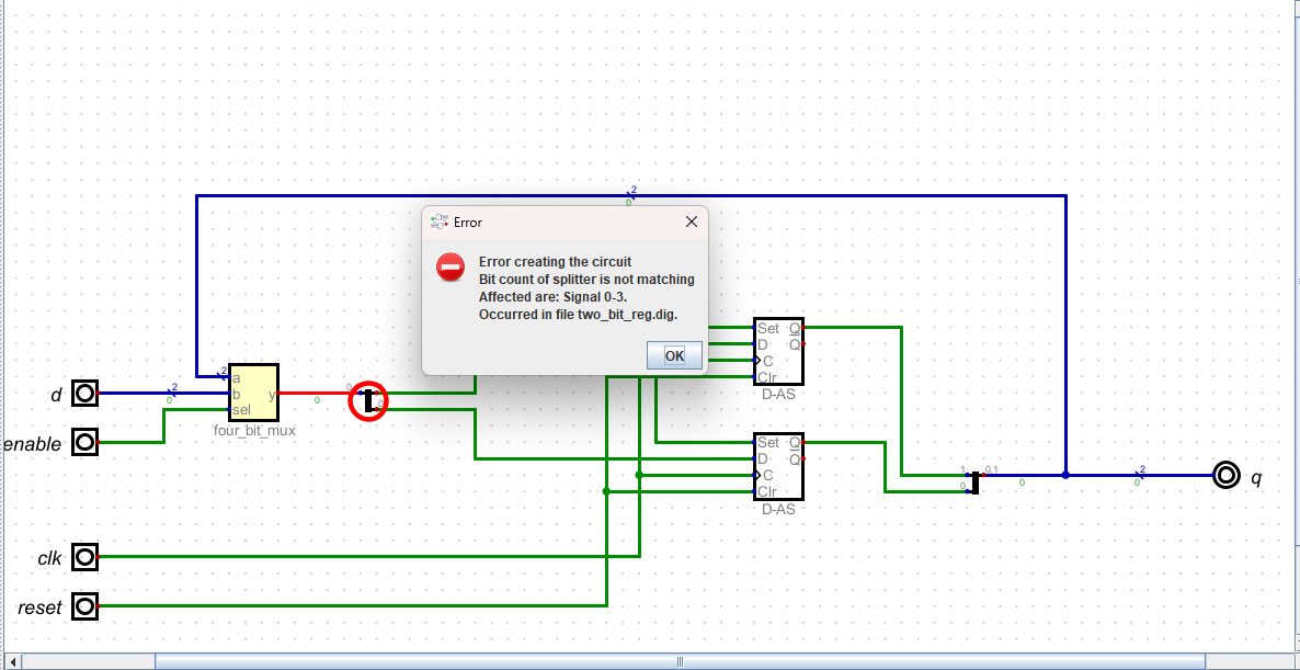Keep getting this error code when simulating.