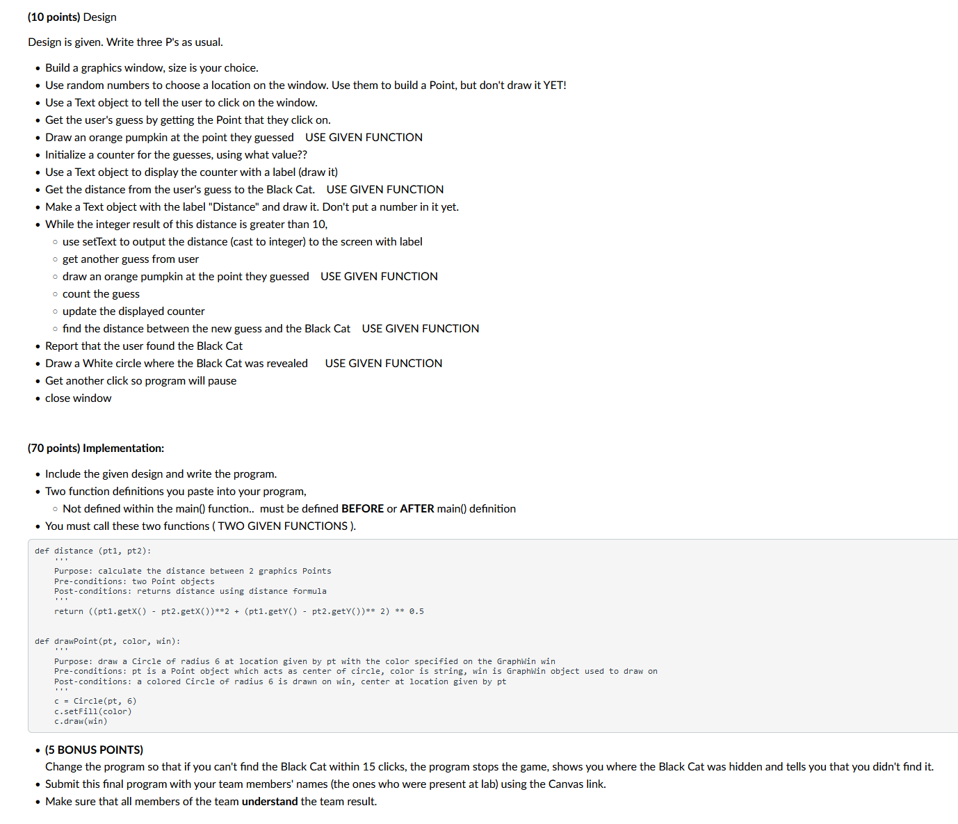 ( 1 0 points ) Design in Python Design is given.