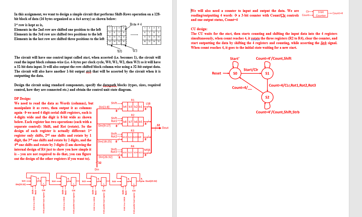 Based on the following datapath and state