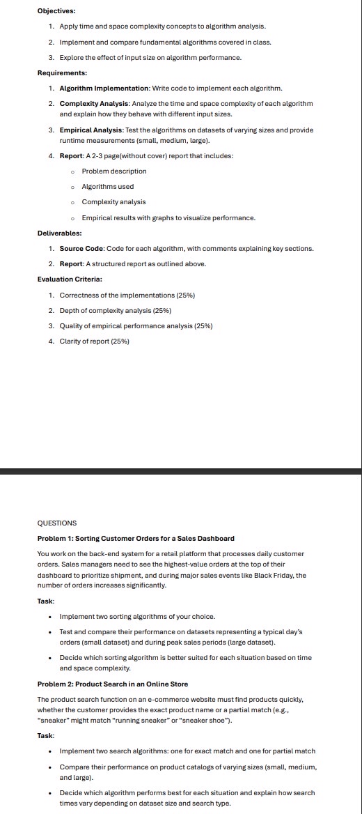 Objectives: Apply time and space complexity