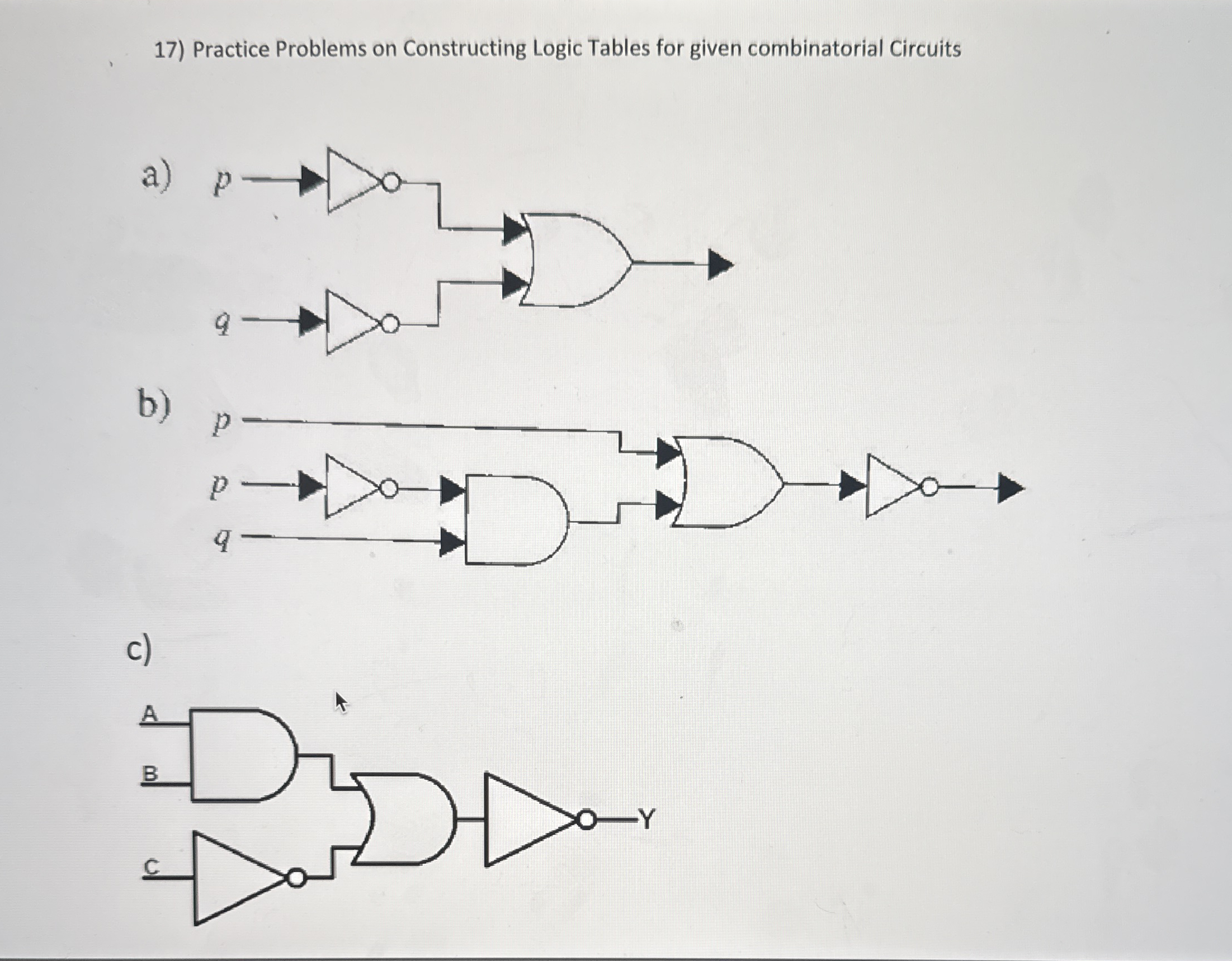 Practice Problems on Constructing Logic Tables
