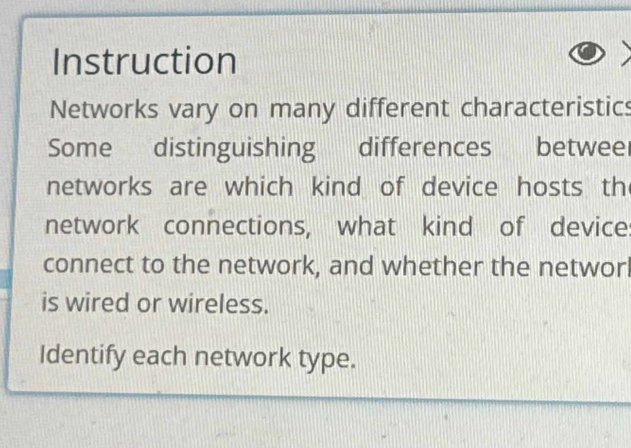 Instruction Networks vary on many different