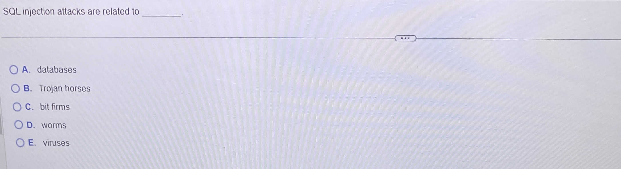 SQL injection attacks are related to A .