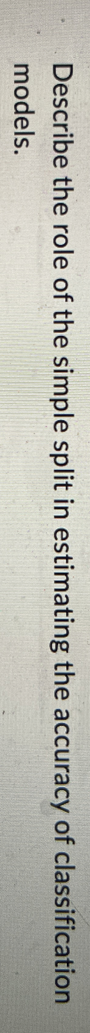 Describe the role of the simple split in