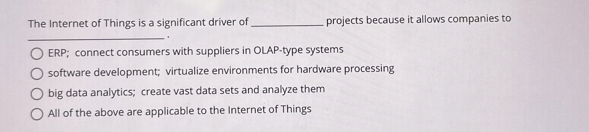 The Internet of Things is a significant driver of