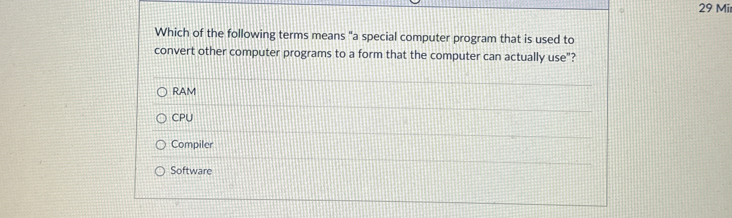 Which of the following terms means "a special