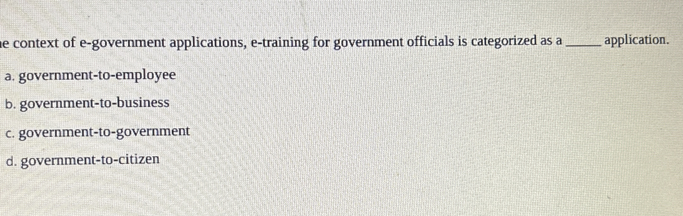 e context of e - government applications, e -