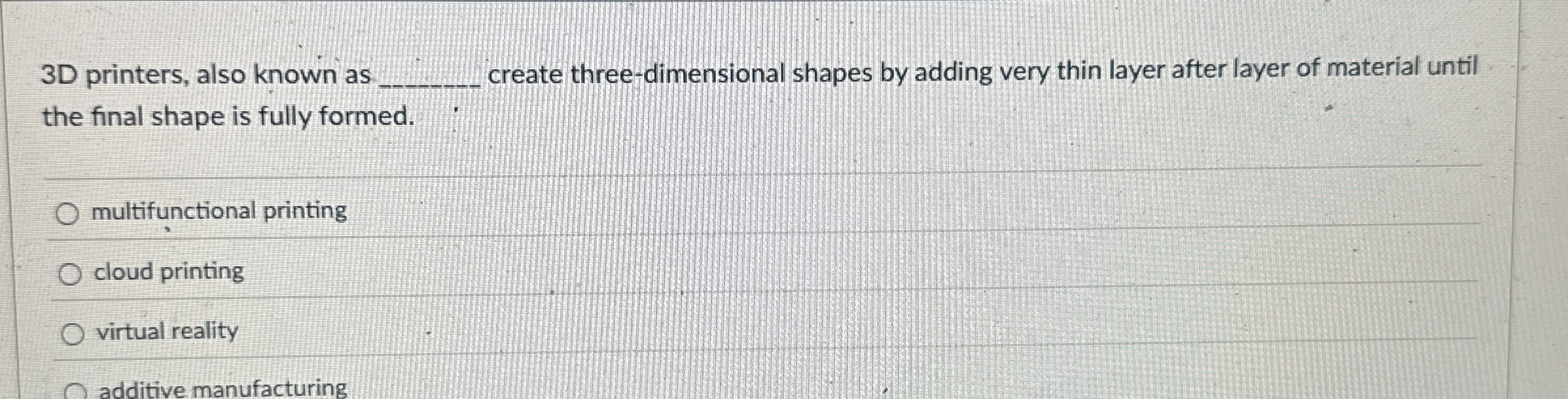 3 D printers, also known as create three -