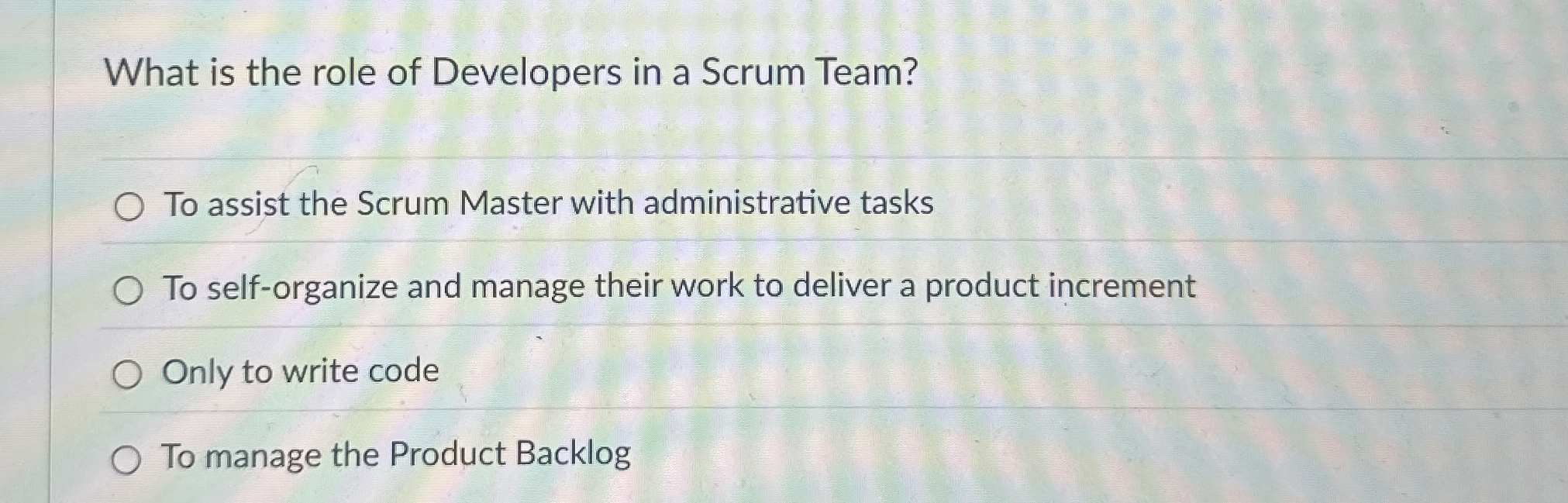 What is the role of Developers in a Scrum Team?