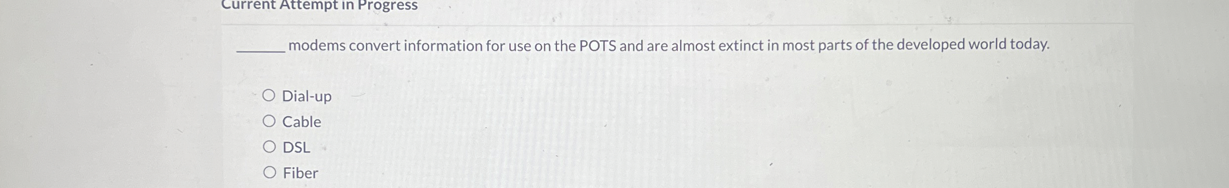 Current Attempt in Progress modems convert