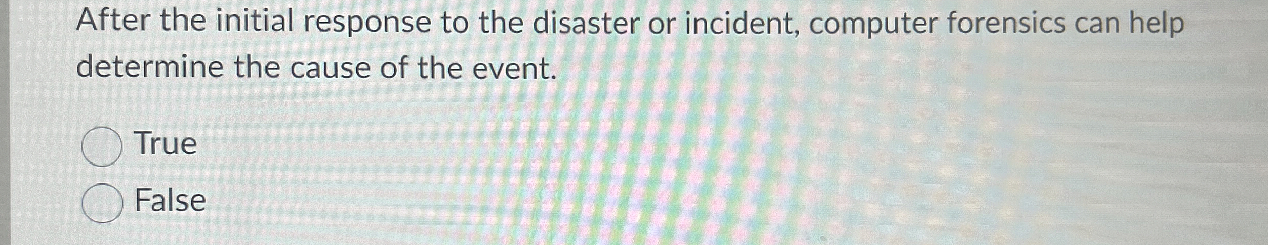 After the initial response to the disaster or