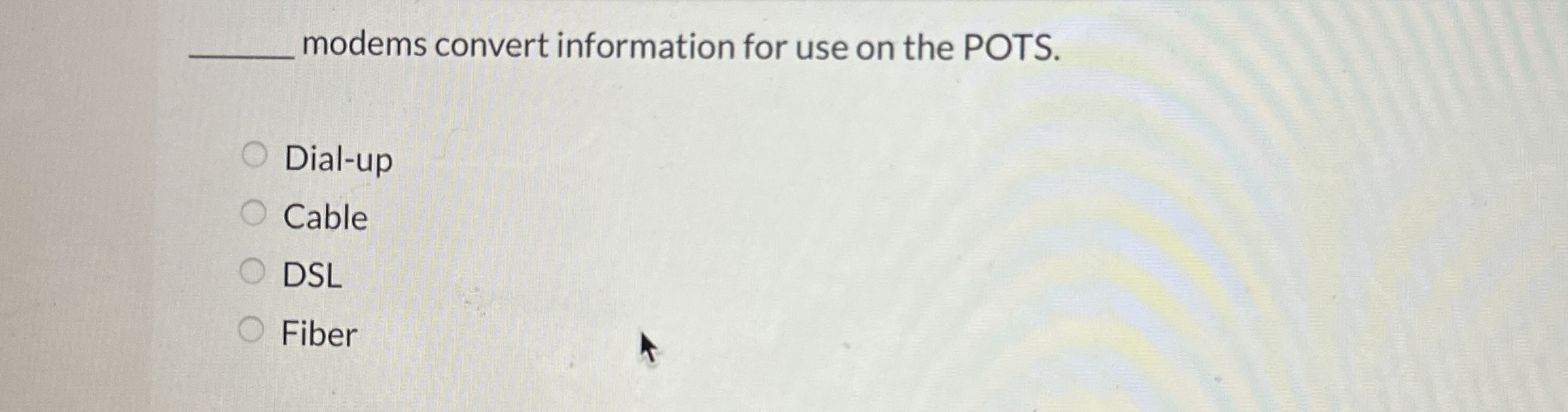 modems convert information for use on the POTS.