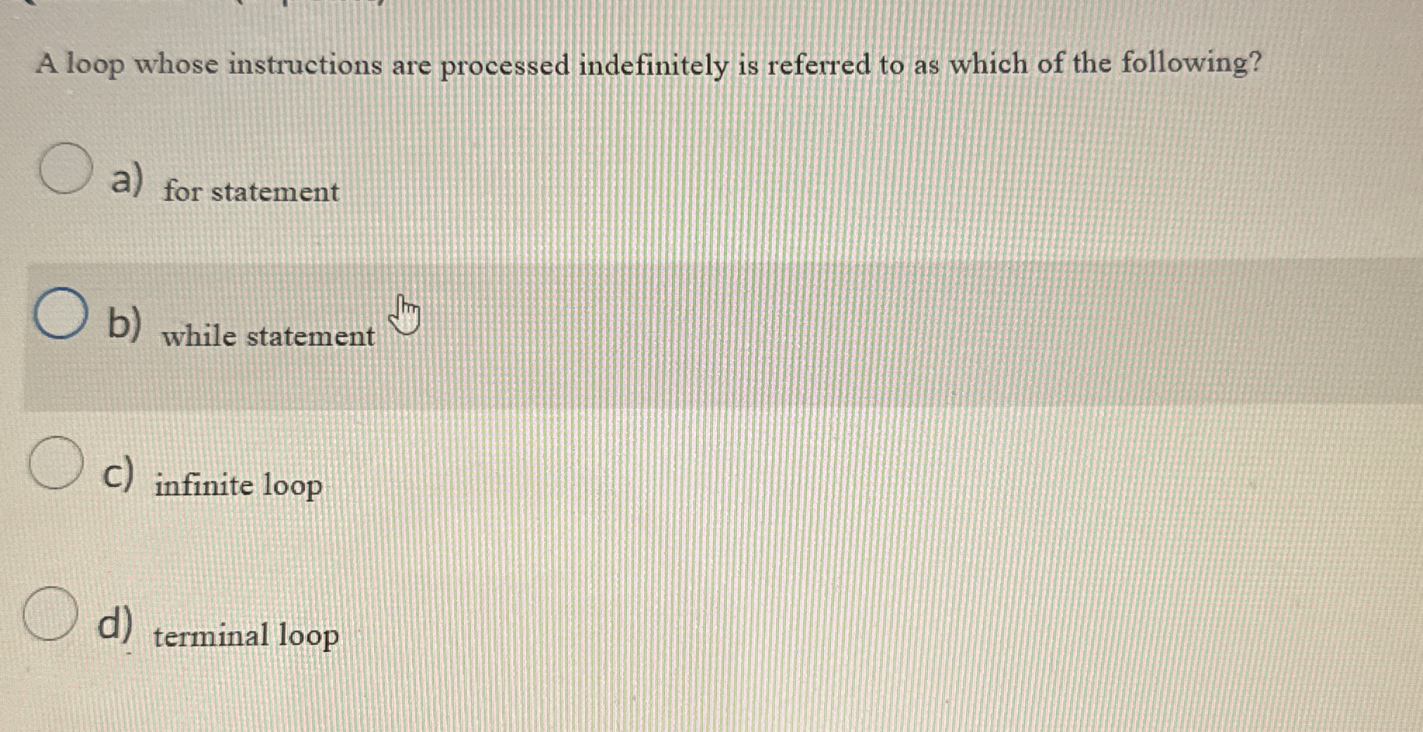 A loop whose instructions are processed