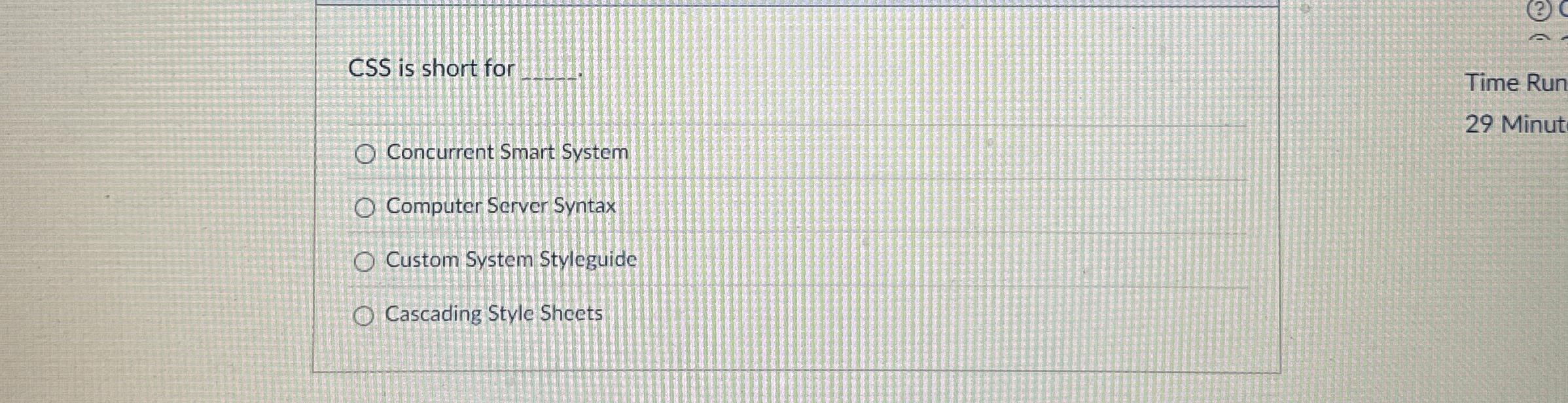 CSS is short for Concurrent Smart System Computer