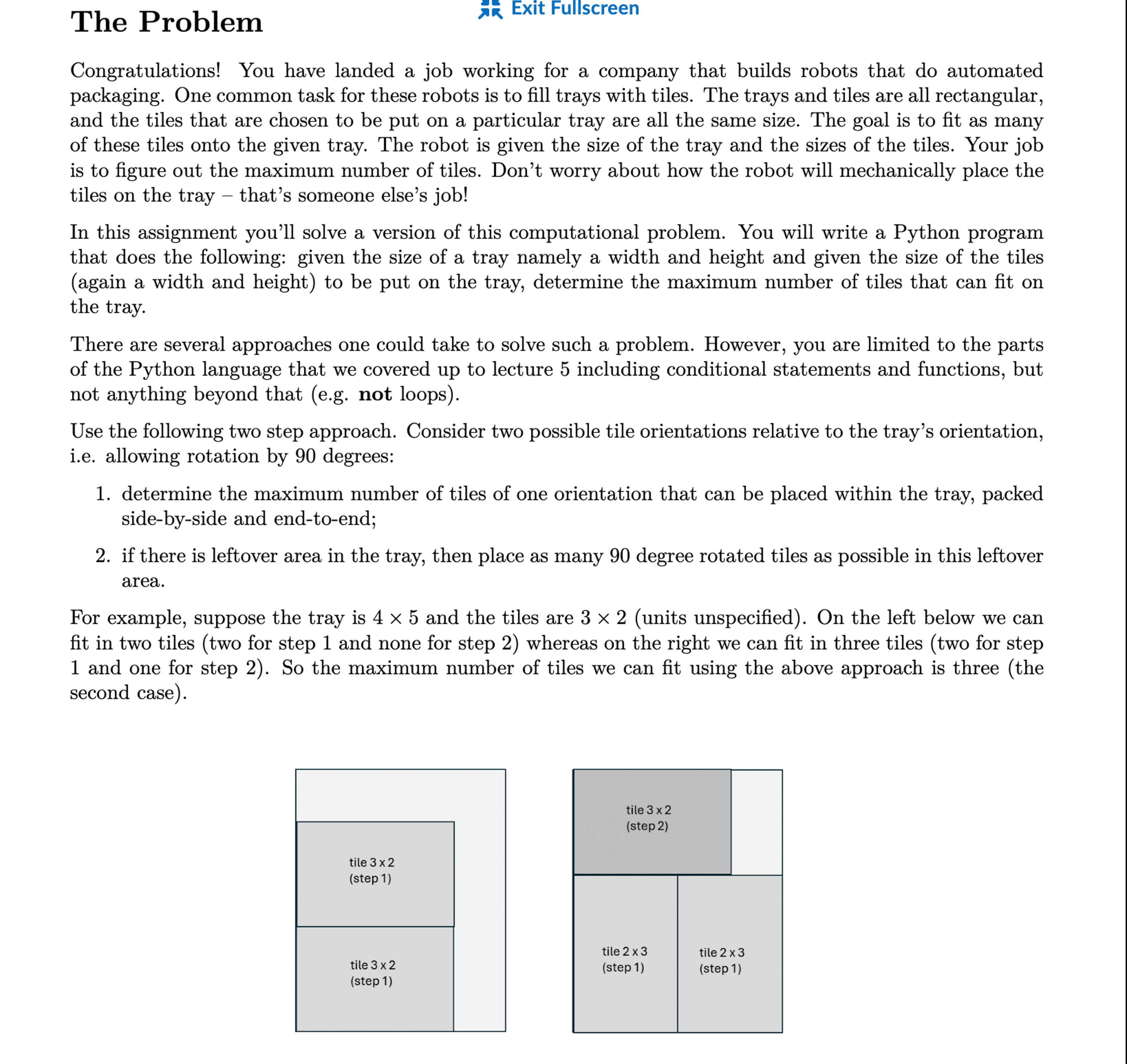 The Problem Exit Fullscreen Congratulations! You