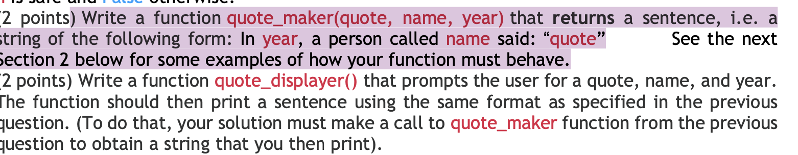 2 points ) Write a function quote _ maker ( quote