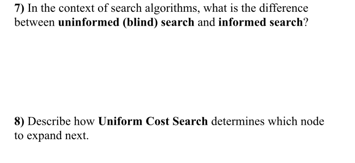 In the context of search algorithms, what is the