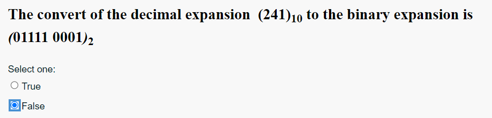 The convert of the decimal expansion ( 2 4 1 ) 1