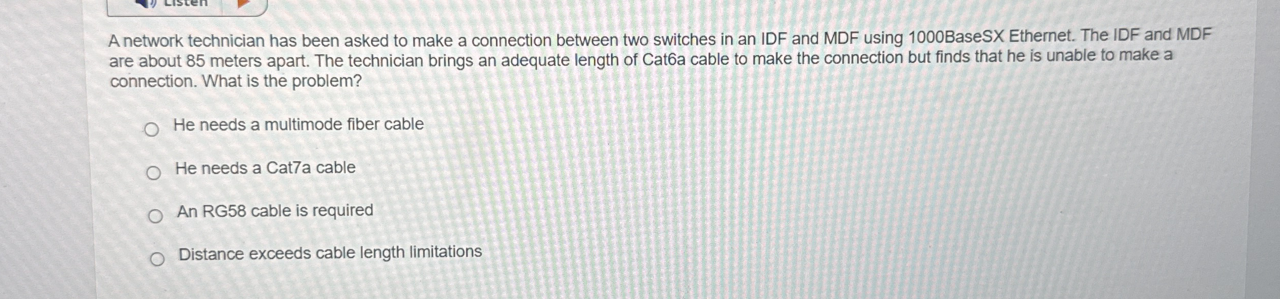A network technician has been asked to make a