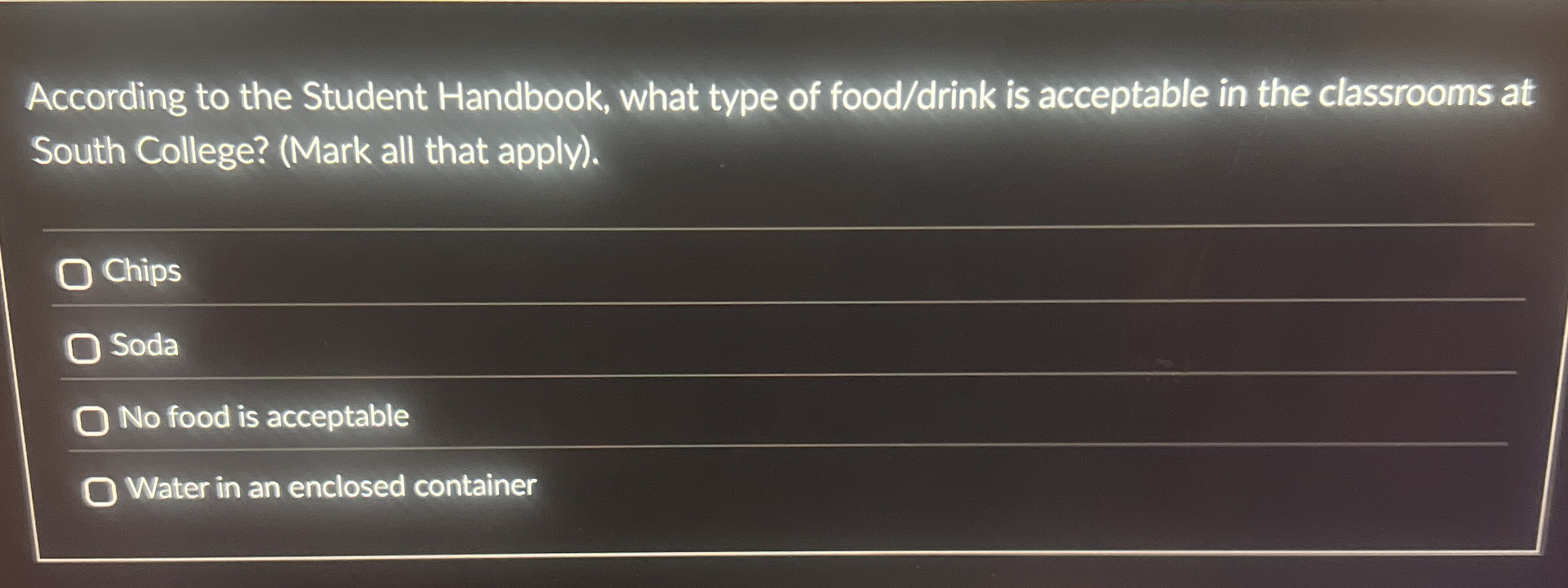 According to the Student Handbook, what type of