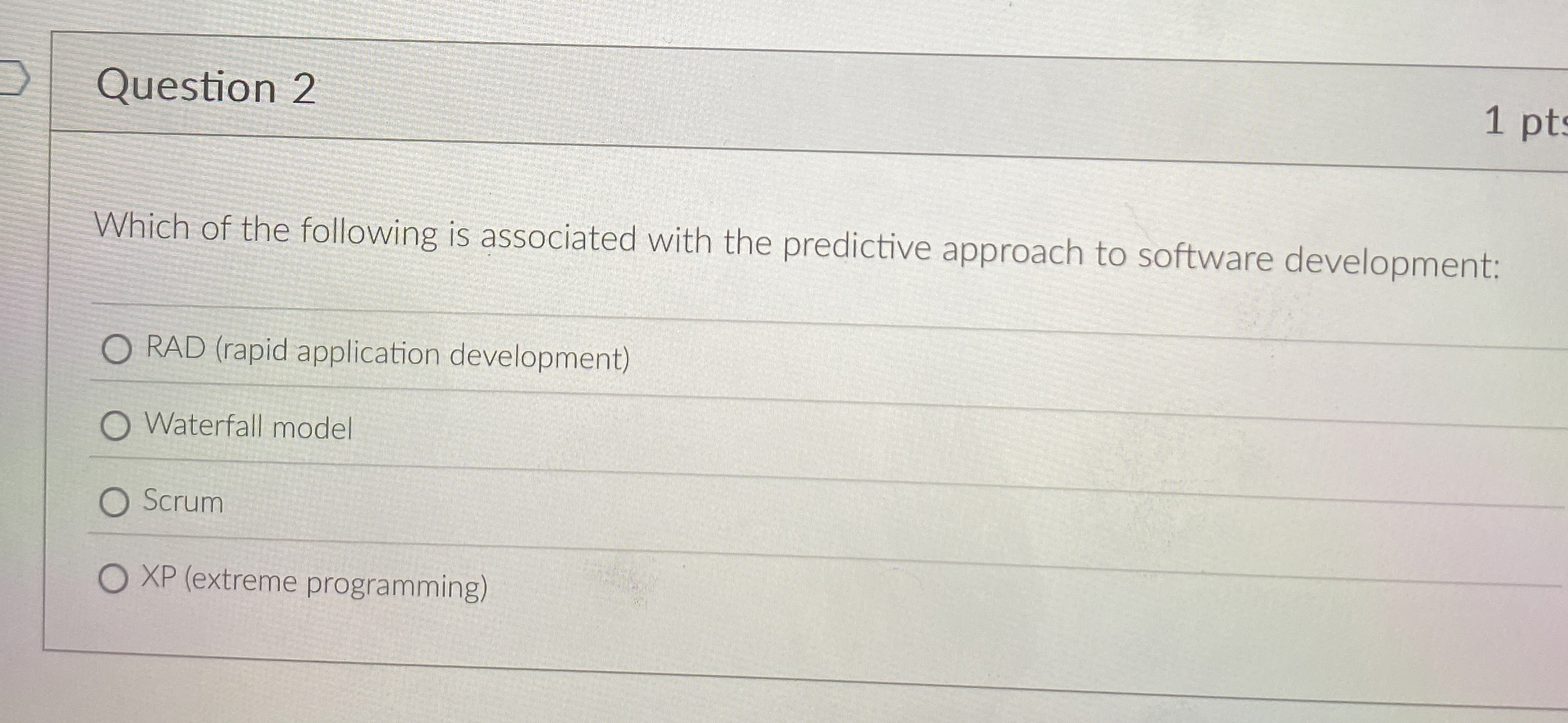 Question 2 Which of the following is associated