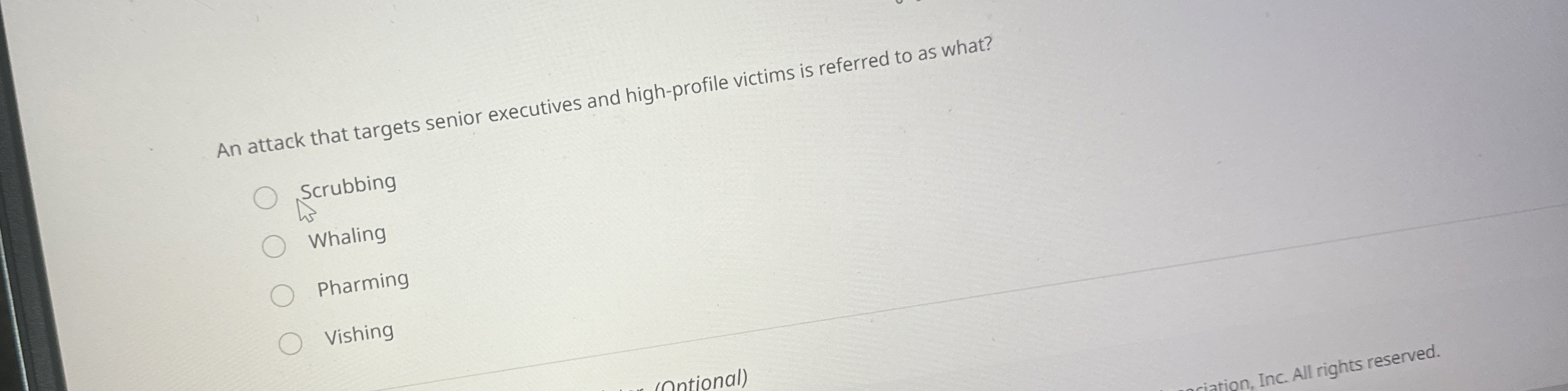 An attack that targets senior executives and high