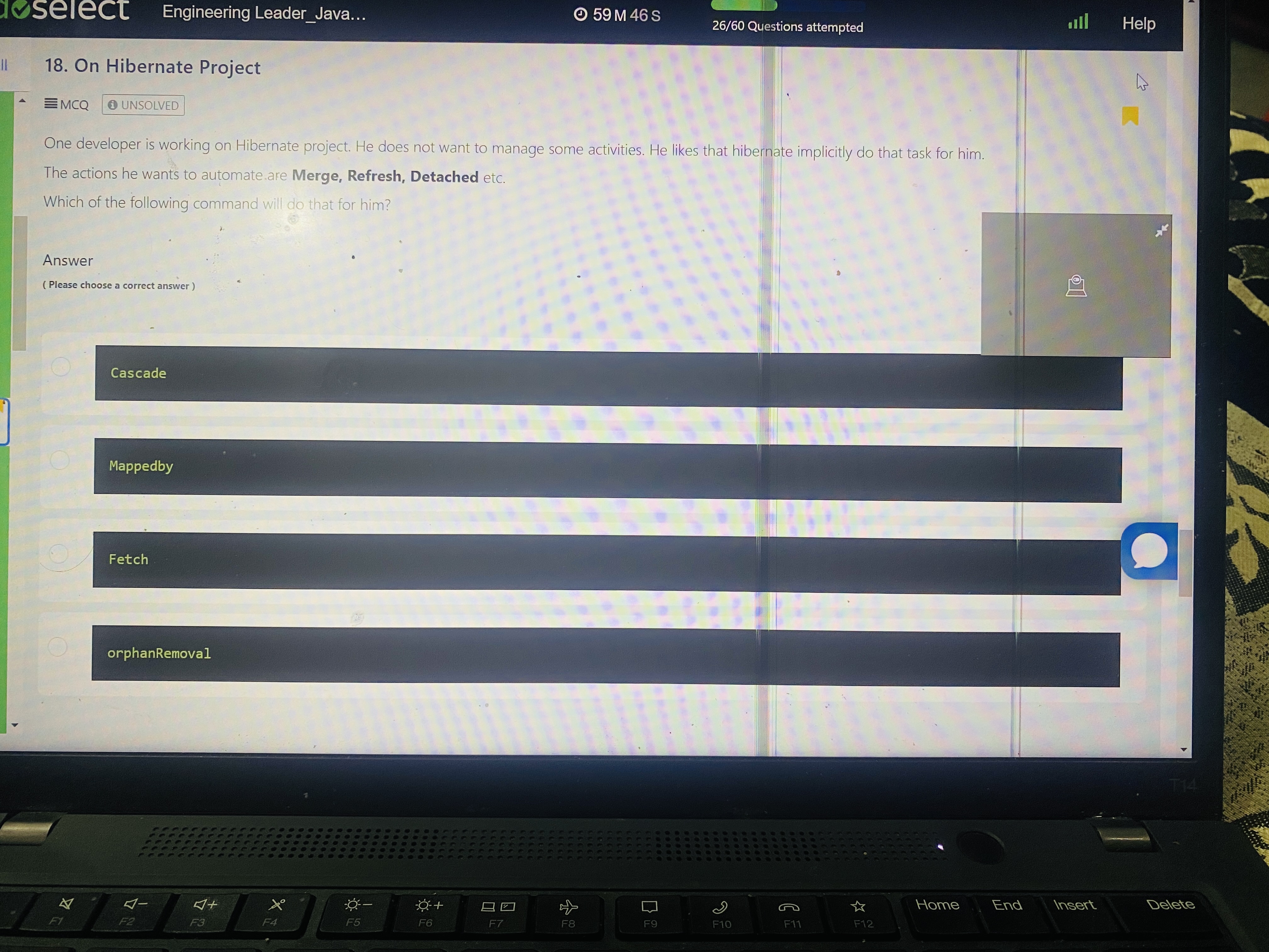 1 8 . On Hibernate Project One developer is