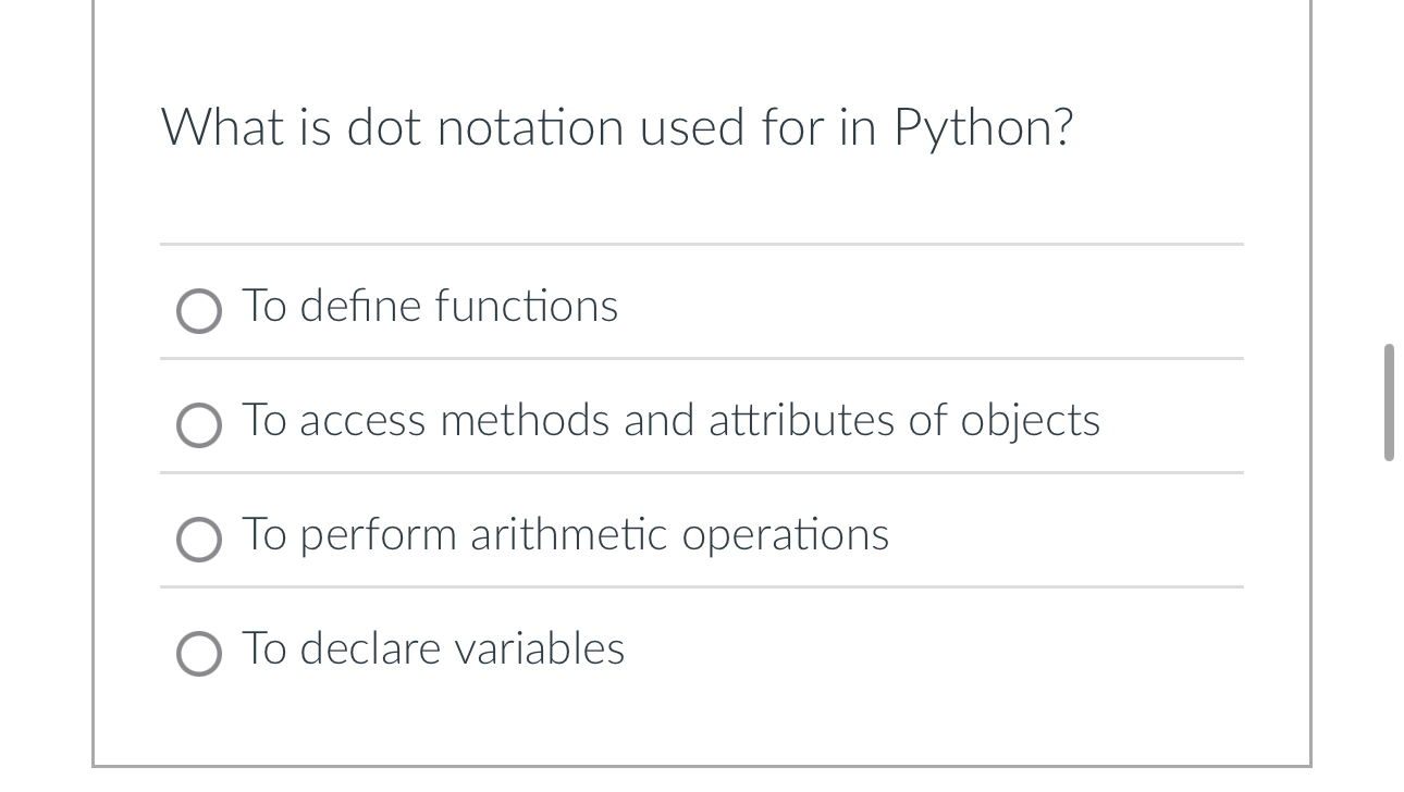 What is dot notation used for in Python? To